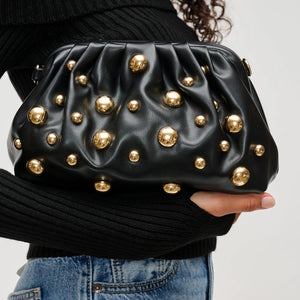 Carey Studded Clutch - Black