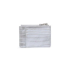 Afina Croc Card Holder Wallet - Silver