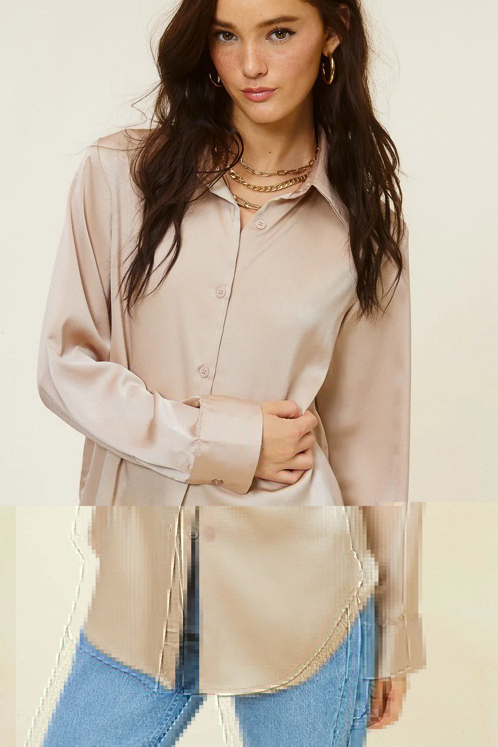 Paris Silky Button Down Top