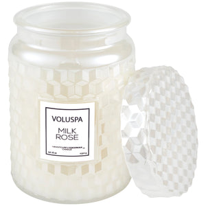 Voluspa Large Glass Jar Candle - 18 oz - MILK ROSE