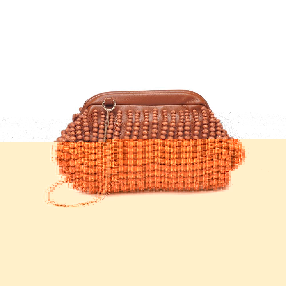 Lydia Beaded Clutch - Tan