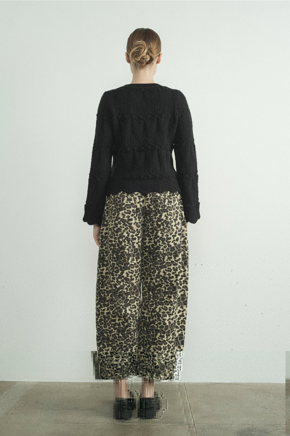 Leopard Print Denim Pants