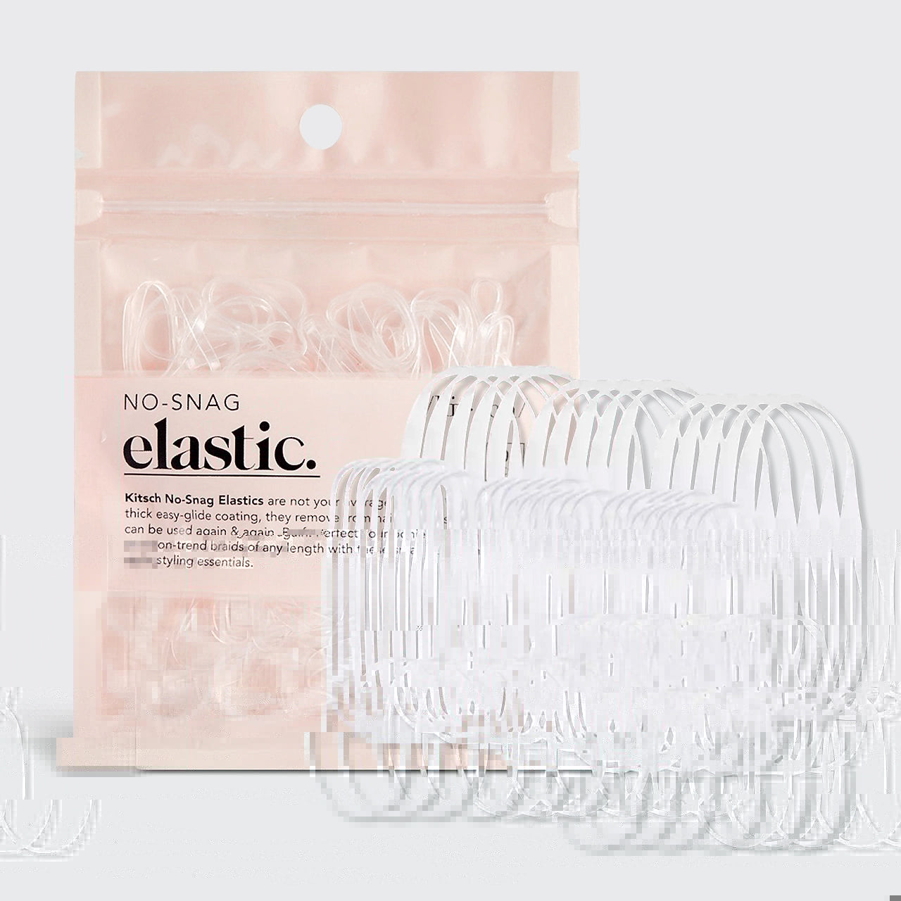 KITSCH No Snag Elastic Hair Bands - Clear