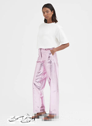 Zelda Trousers - Pink Metallic