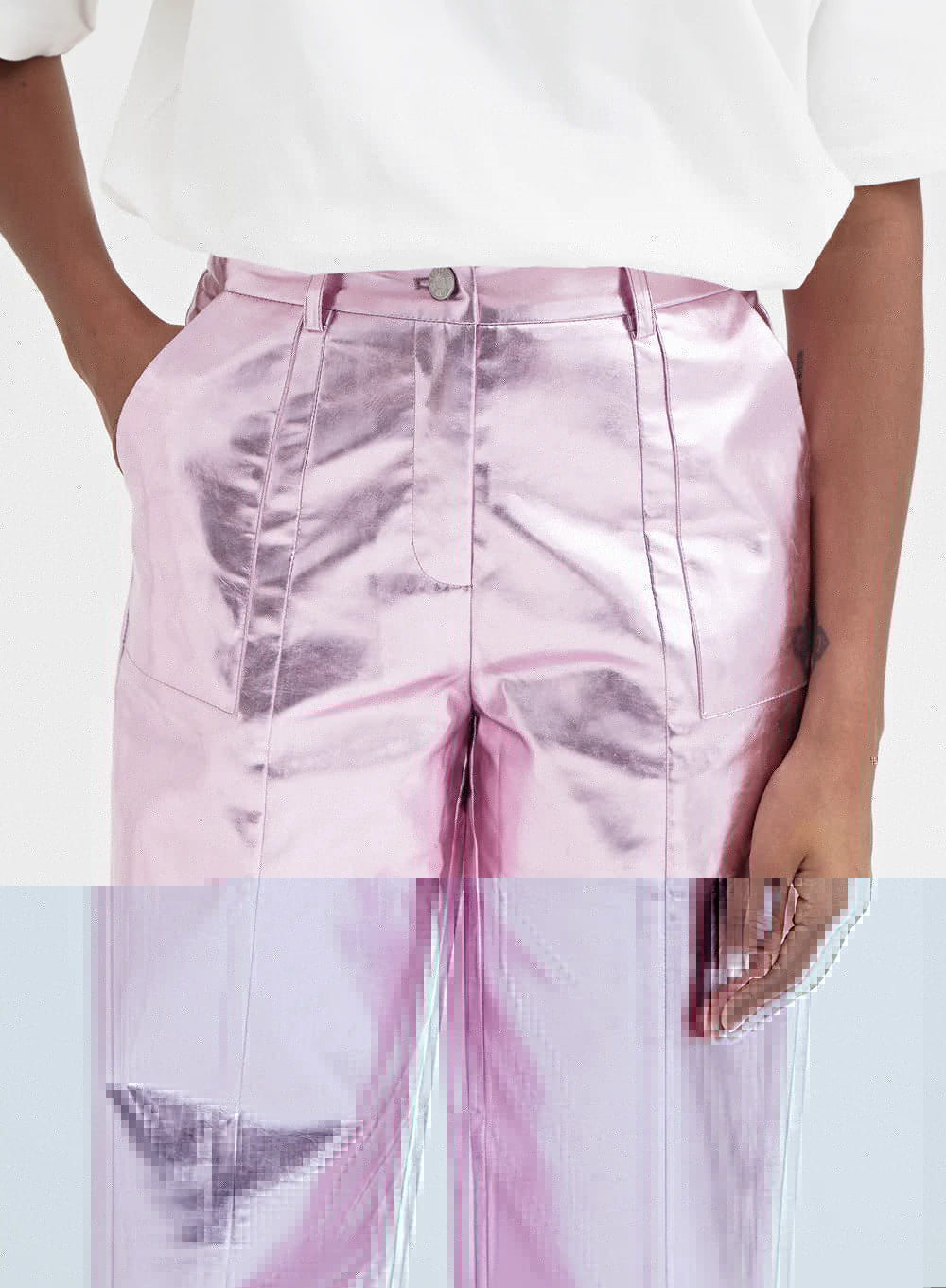 Zelda Trousers - Pink Metallic