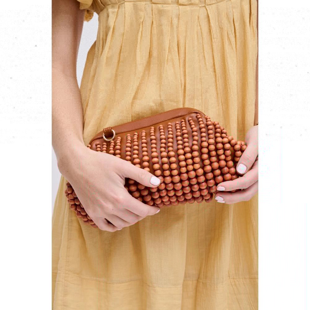 Lydia Beaded Clutch - Tan