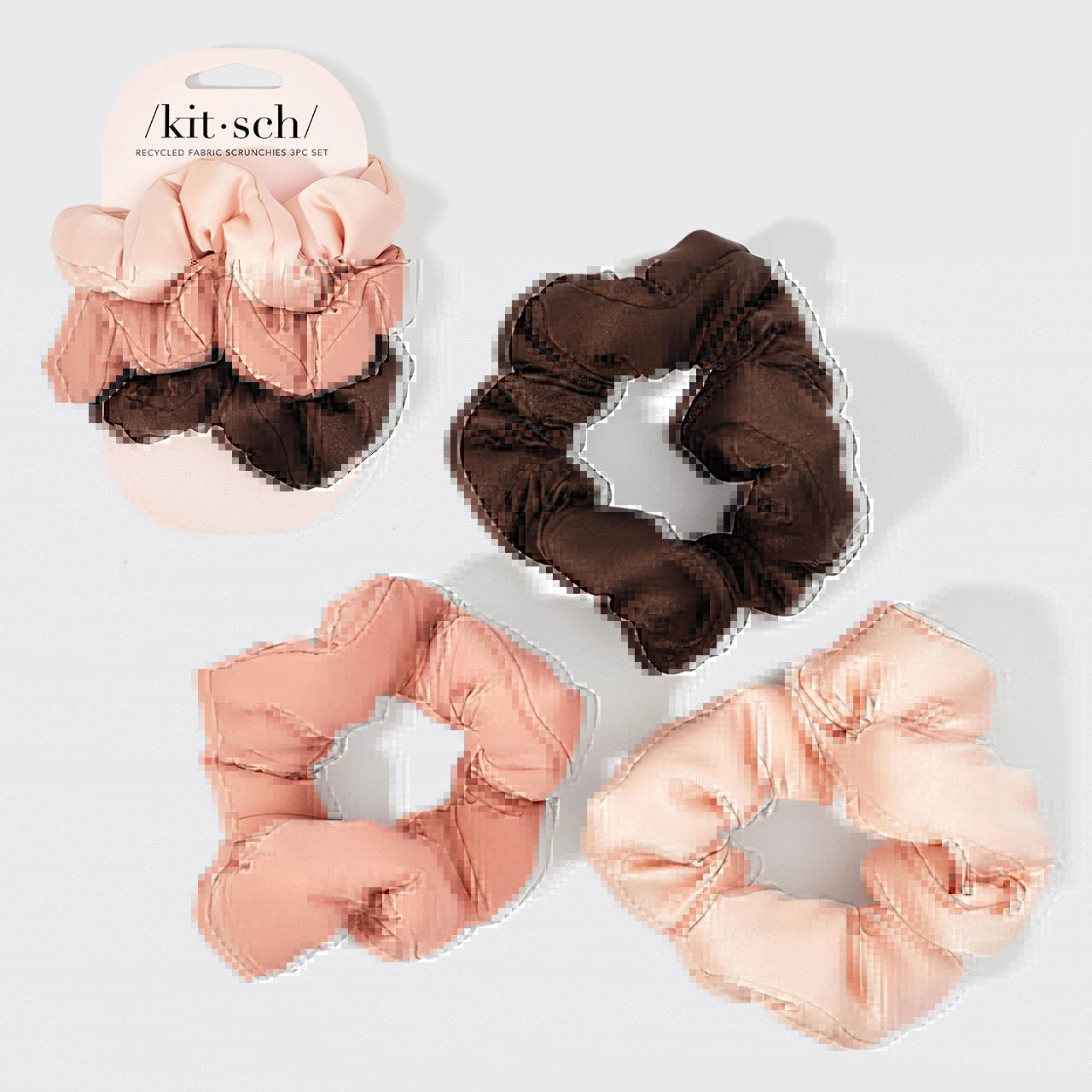 KITSCH Cloud Scrunchies 3 pc - Rosewood