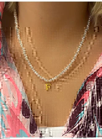 Farrah B Sea Me Initial Pearl Necklace