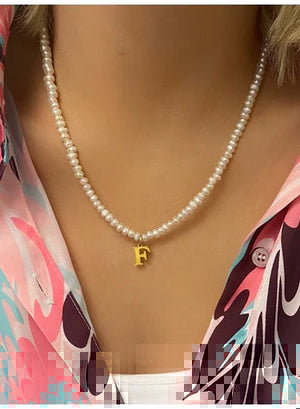 Farrah B Sea Me Initial Pearl Necklace