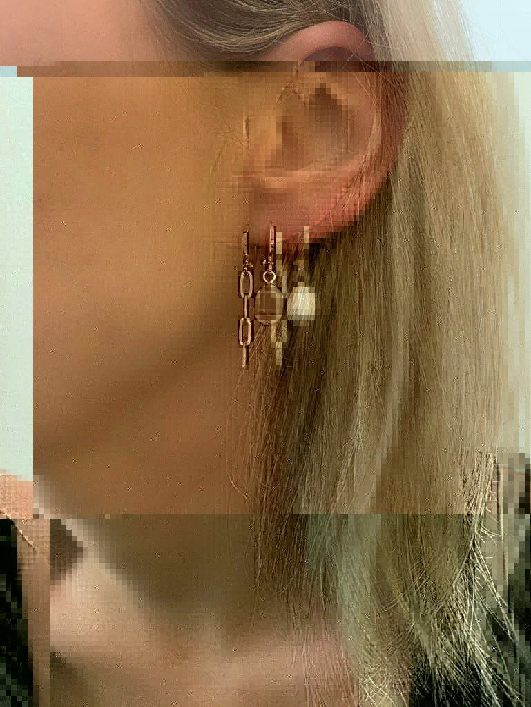 Farrah B Pearl Huggie Earrings