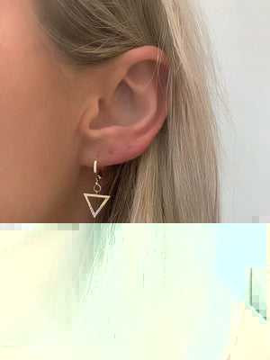 Farrah B Triangle Huggie Earrings